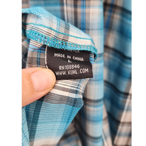 Men's Kuhl Short Sleeve Button Up Blue Large - Picture 10 of 11